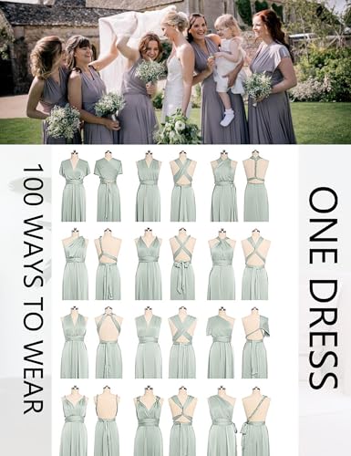 ISABUFEI Convertible Infinity Satin Dresses Wedding Guest Dresses Sleeveless Wrap Maxi Dress2