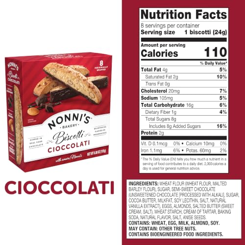 Nonni's Cioccolati Biscotti Chocolate Cookies, Individually Wrapped, 8ct - image 2