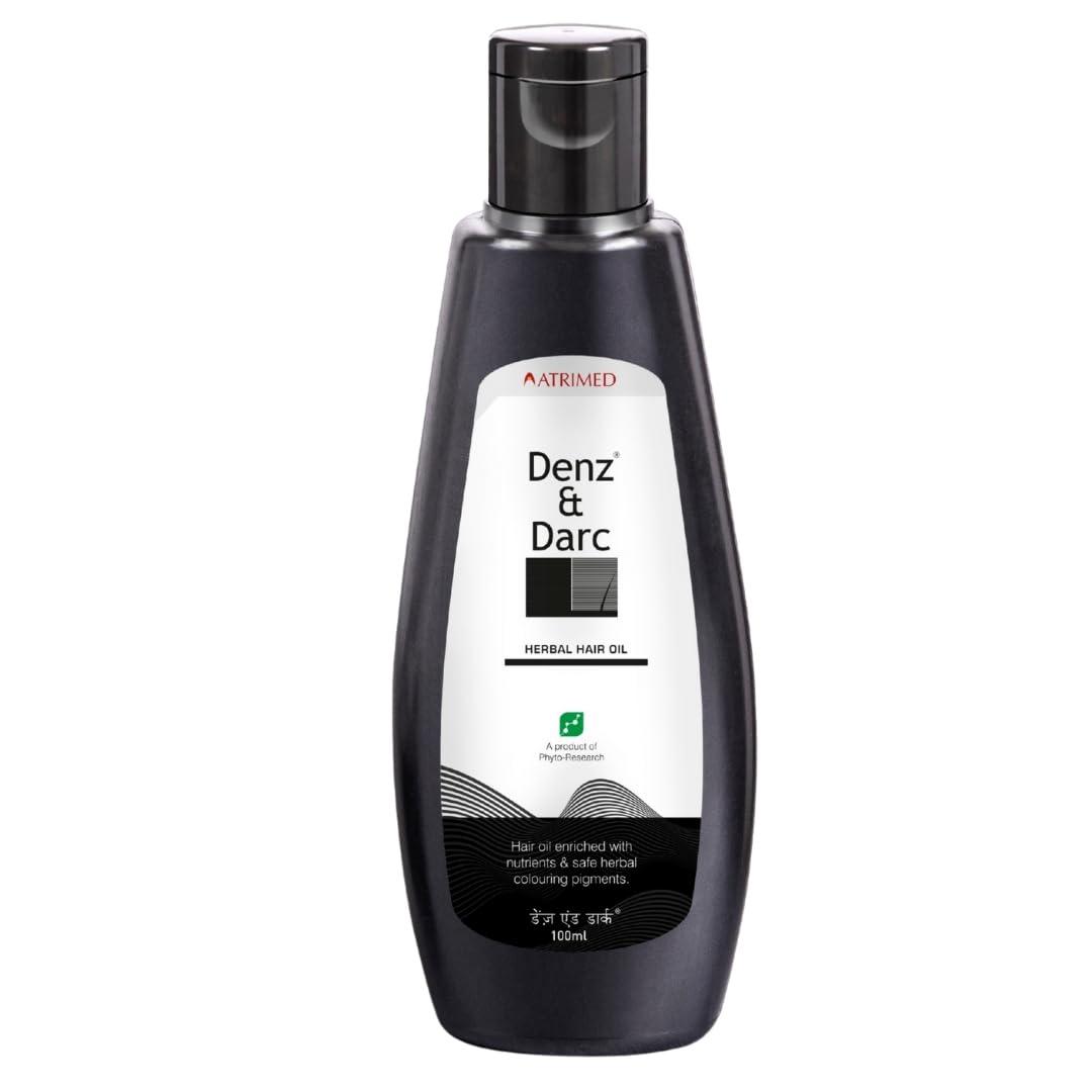 Denz & Darc Herbal Hair Oil | Enriched with Nutrients & Safe Herbal Colouring Pigments | 100ml | Pack of 1-image-43