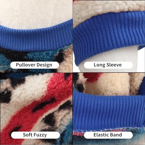 YAODHAOD Hund Pullover für kleine Hunde, Fleece Hund Pullover, Ethnische Stil Winterkleidung, Ultra weiche thermische Winter warme Welpen Sweatshirt (S, Rosa)