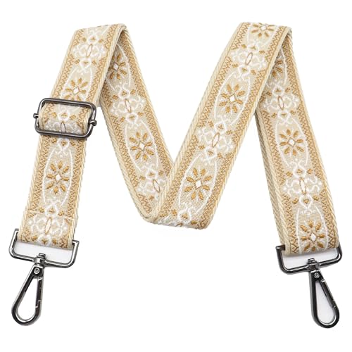Image of LEMEDE Purse Strap Adjustable Replacement Crossbody Bag Strap Retro Jacquard Embroidery Shoulder Straps for Canvas Bag