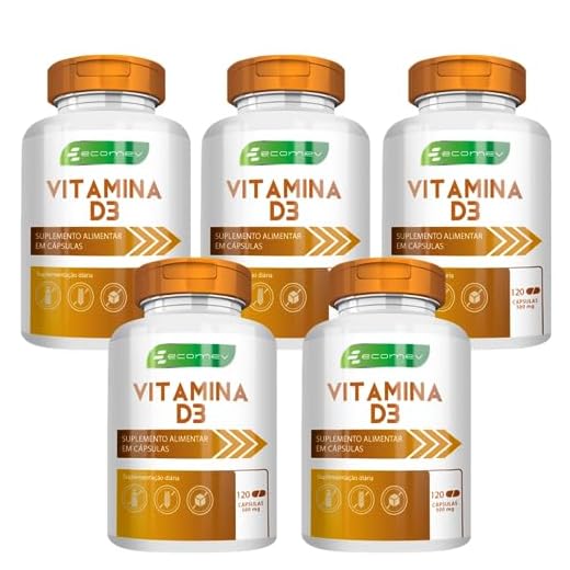 5Un Vitamina D3 Pura Concentrada Importada 500mg 600Cáps Ecomev