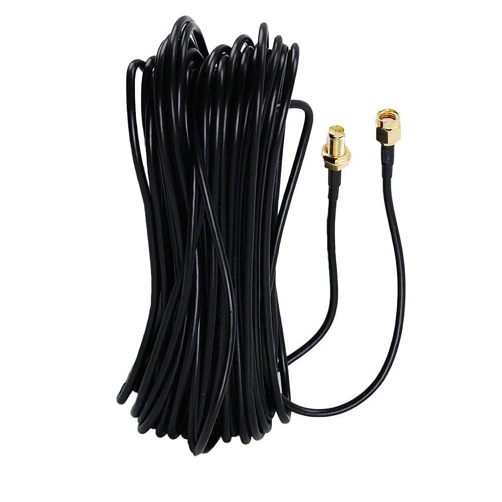 NISTECH RG174 RP SMA Male to RP SMA Female Bulkhead Connector (9Mtr.) WiFi Antenna Bulkhead Extension Cable for Wireless LAN Router Bridge & Other External Antenna Equipment- 9 Mtr. / 30 Ft.,-picture-22