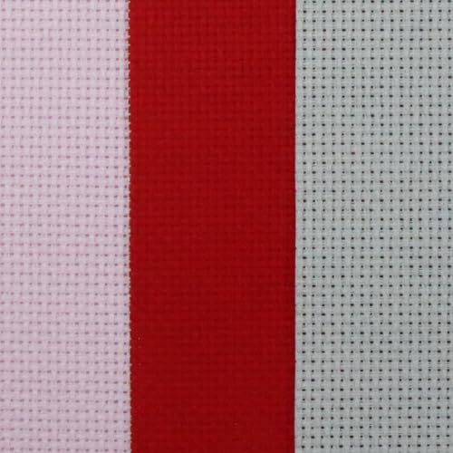 Image of KCS 3 pc of 15 inch x 18 inch(38cmx45cm) Counted Cross Stitch Cotton Aida Cloth Needlework Rolled Fabric Box,14CT,Pink+Red+Pearl Grey
