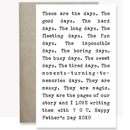 Sentimental Fathers Day Card for Husband – Typewriter Style Love ...