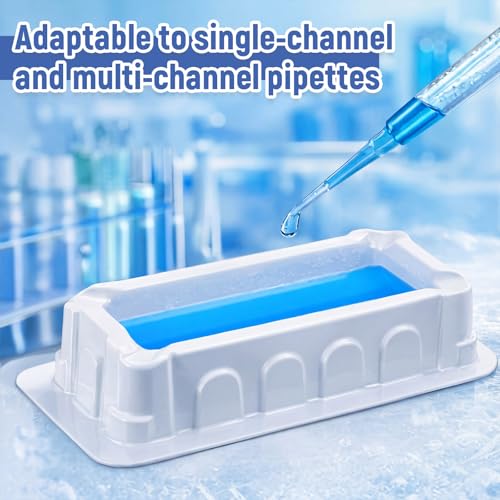 Image of Didaey 100 Pcs 10ml Reagent Reservoir, V-Bottom Pipette Reservoir, Individually Wrapped, Compatible with Single & Multi-Channel Pipettes for Lab