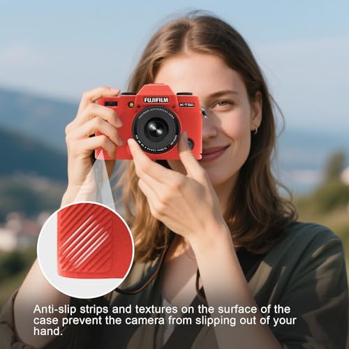 Funda Protector de Cámara para Fujifilm X-T50 Silicona Roja miniatura 5