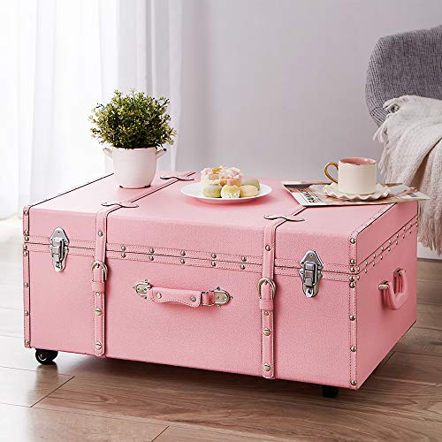 DormCo Texture® Brand Storage Trunk - Baby Pink4