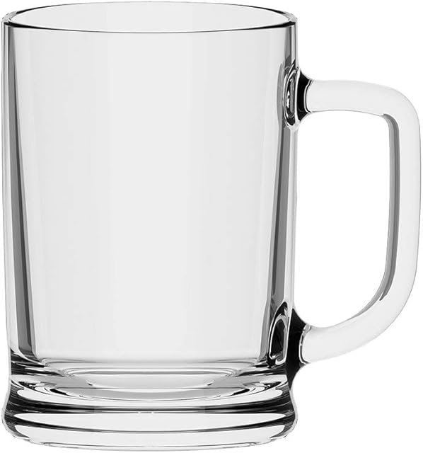 AmazonCommercial Single Wall Glass Mugs, 473 ml, Set of 6