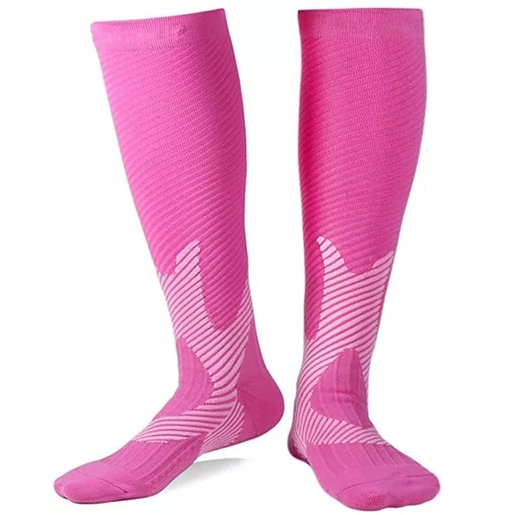 Jiueee Compression Socks for Men&Women Best Graduated Athletic Fit for Running Flight Travel Boost Stamina Circulation&Recovery Socks (Color : Color 4, Size : L-XL Code)