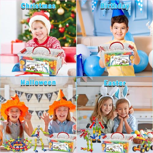 Huaker Stem Building Toys for 3 4 5 6 7 8 Year Old Boys Girls Kids,125 Pieces Building Blocks Educational Learning Toys with Large Storage Box,Ideal Christmas Birthday Gifts - Image 7