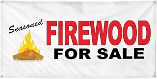 Vinyl Banner Multiple Sizes Firewood for Sale Red Black A Business Outdoor Weatherproof Industrial Yard Signs 4 Grommets 12x30Inches