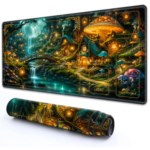 for MTG TCG Playmat with Zones 24 x 14 Inch Trading Card Game Mat