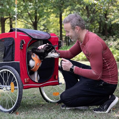 Himiway Bike Dog Trailer, Easy Fold & 16 Inch Wheels, Carrier For Small & Medium 50Lbs Pets, Cats, Dog Buggy For Bicycles thumb #5