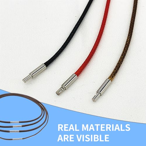 4-Stück Lederband für Ketten set,Armband Lederkette Herren,Lederhalsband Damen,Lederkette mit Verschluss,Lederband Kette Halsketten,Qualität Lederbänder,Langlebiges Geflochten Lederhalskette (Kaffee)