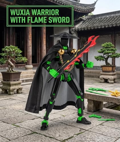Image of 3D Printed Action Figure with Weapons and Hand Shapes, Dummy 13 Action Figure, Multi-Jointed Movable Collectible Toy for Adults and Kids, Stress Relief Fidget Figure for Collectors Gamers Hobbyists