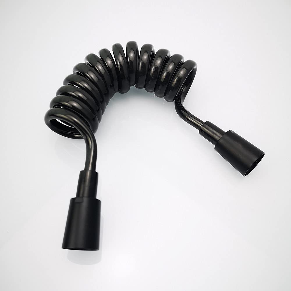 Brauseschlauch, Edelstahl-Brauseschlauch, 1,5 m/2,0 m, flexibler Brauseschlauch mit Feder, Pistole, Telefonleitung, Sanitärschlauch, weiß/schwarz, Wasser-Sanitär, Toiletten-Bidetschlauch, 150