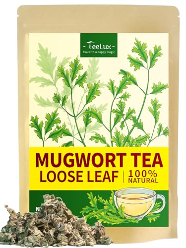 Image of TeeLux Mugwort Tea Loose Leaf, Natural Dried Mugwort Herbal Tea, 3.5oz | Caffeine Free, No Additives