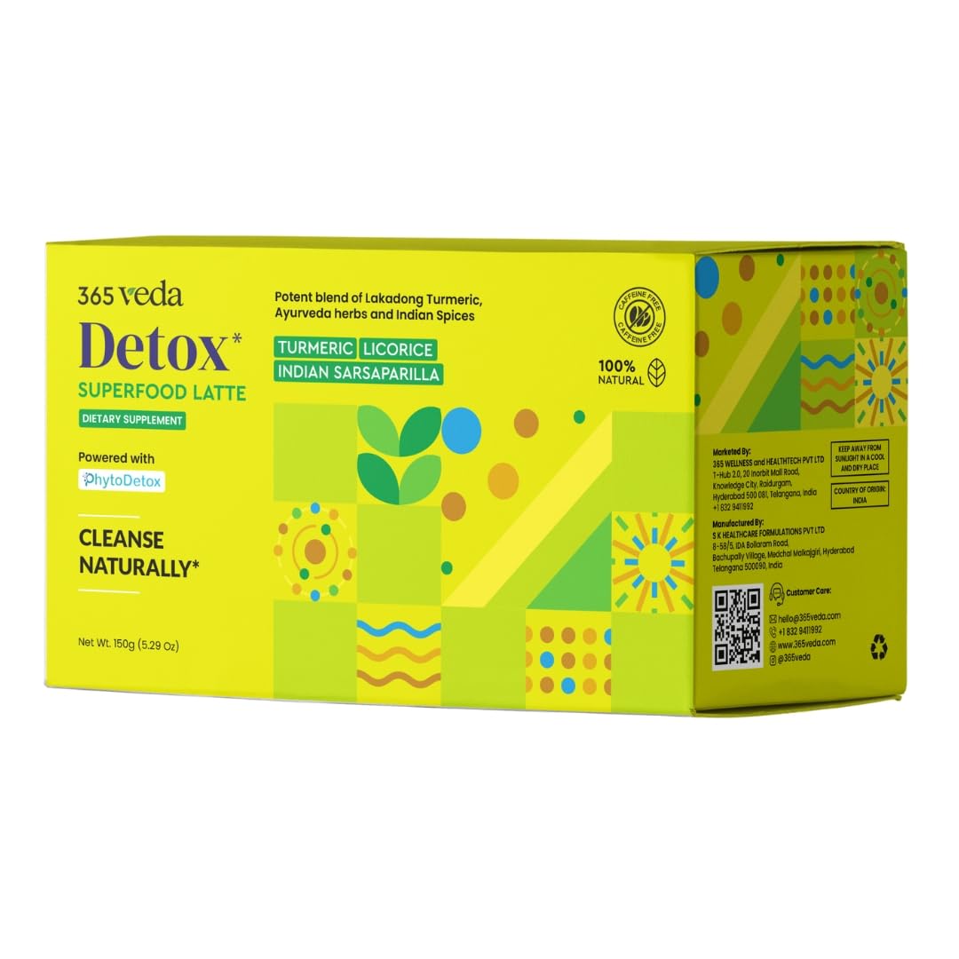 365veda Detox Latte | Ultimate Cleanse | Piperine | MCT Powder