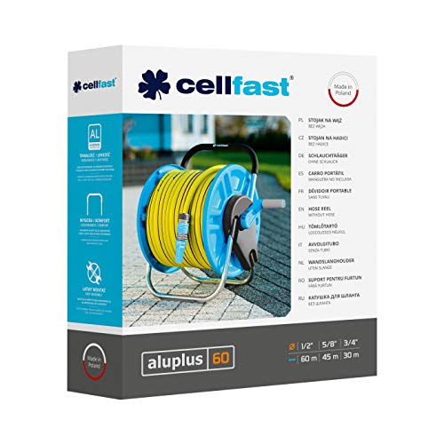 Enrouleur de tuyau Cellfast ALUPLUS 1/2" 60m pour stockage de jardin - 4