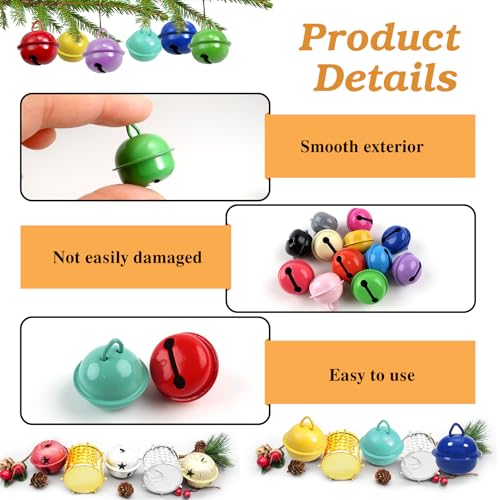 TOAOB 15 Stück Kleine Glöckchen zum Basteln Schellen Glöckchen 22 mm Metallglöckchen Bunt Glockchen mit Ösen für Schlüsselanhänger Handwerk Glocken Dekoration Schmuckherstellung