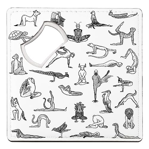 Sottobicchiere Apribottiglie - Yoga Animali Disegno Asanas Art Meditation - 1 unità (92 x 92 mm)