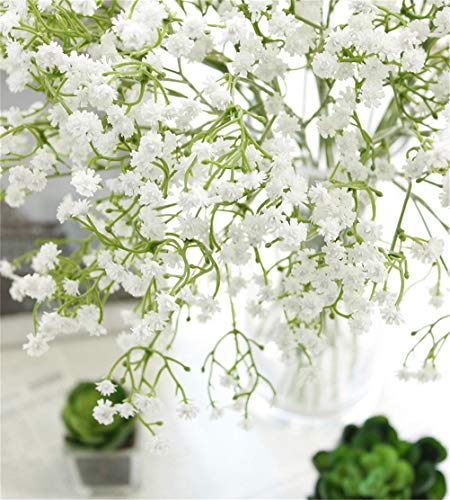 Gumolutin 9PCS Long Stem Artificial Baby Breath Flowers Fake Real Touch Gypsophila for Home Office Indoor Outdoor Wedding Decoration Festive Furnishing,White - Image 4