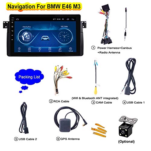 Estéreo para coche BMW E46 M3 con Android, reproductor multimedia de 9" y Mirror Link 3