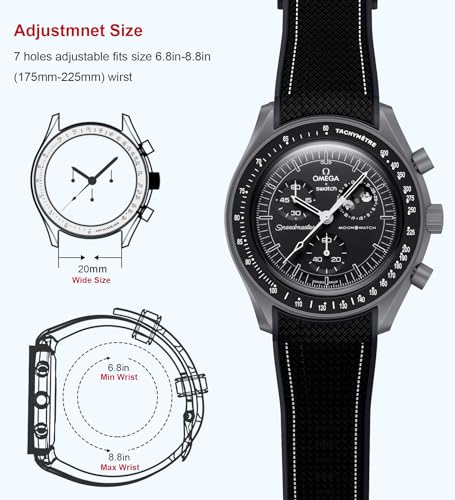 Bands-for-Moonswatch-WatchCurved-SIlicone-Strap-Compatible-with-Omega-X-Swatch-20mm-WatchSwatch-Omega-Moonswatch-Speedmaster-Watch-Replacement-No-Gap-Strap-Men-Women 51yp6r07BOL