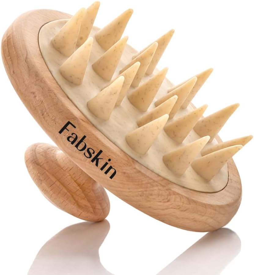 Fabskin Wooden Head Massager For Scalp | Hair Brush Scalp & Hair Massager Shampoo Brush | Promotes Hair Growth & Removes Dandruff | Relaxing Head Massager