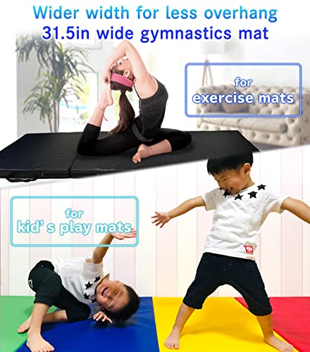 Karadastyle Gymnastics Mat Folding Stretch Mats 71"X31"X2" Exercise Muscle Training Children Play Horizontal Bar Mat Yoga Sports Soundproof Home Use (Beige) #TOP1
