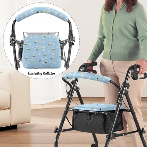 Image of Bee Rollator Accessories for Ladies Universal Walkers Seat Covers Cute Walkers for Seniors with Seat Covers Blue
