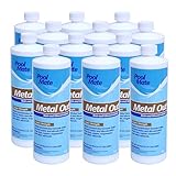 Pool Mate 1-Quart 12-Pack Concentrated Metal Out Stain and Mineral Inhibitor, Pool Metal Remover, Stain Remover, Made in USA