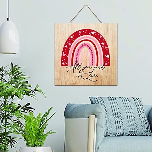 Plaque murale bois vintage de salle de bain All You Need Is Love
