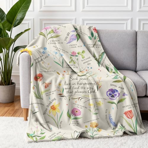 Image of Christian /Inspirational /Religious /Spiritual /Birthday Gifts for Women /Adults, First Holy Communion Gifts for Girls, Soft Throw Blankets for Women 40 inchx 50 inch