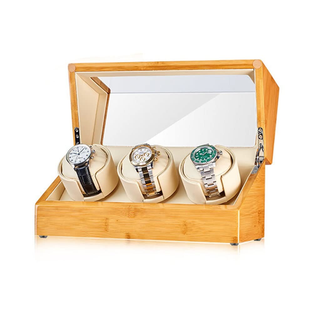 Boîtier rotatif montre automatique en bois de bambou idéal cadeau