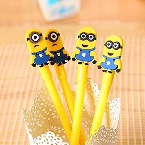 Geekmonkey Gel Pens Black Ink Cartoon Pens, Kids’ Crafts, Stationery Supplies for School Going Kids Children’s – Multicolor (Pack of 12 Minion Black Ink Gel Pen)