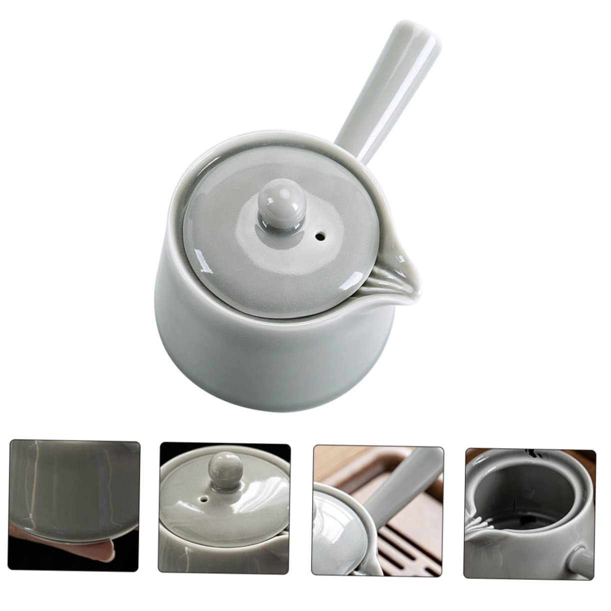 IMIKEYA Tetera Pequeña de Cerámica Estilo Japonés, Diseño Ergonómico y Elegante para Uso en Oficina o Cocina