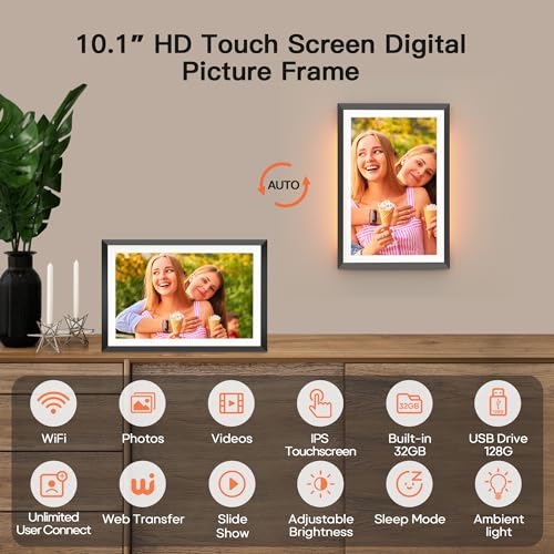10.1 inch WiFi Digital Picture Frame for Easy Photo Sharing