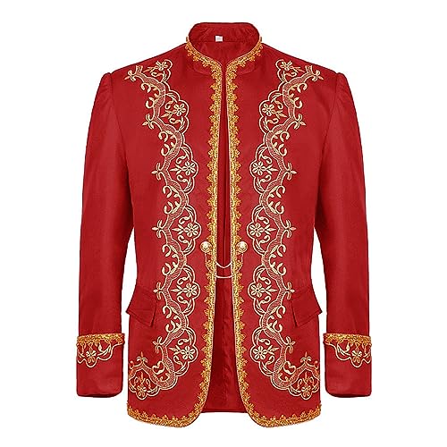 Traje de Estilo Europeo para Hombre, Estilo Steampunk, Estilo Victoriano, Abrigo de Corte, Chaqueta de Escenario de ópera Negra y Dorada