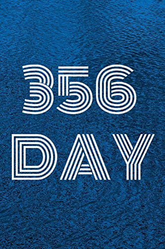 356 DAY Notebook/Journal: 365 Page Lined Daily Journal for 2021 and Beyond, Dark blue Leather Look Paperback Design, 6 x 9