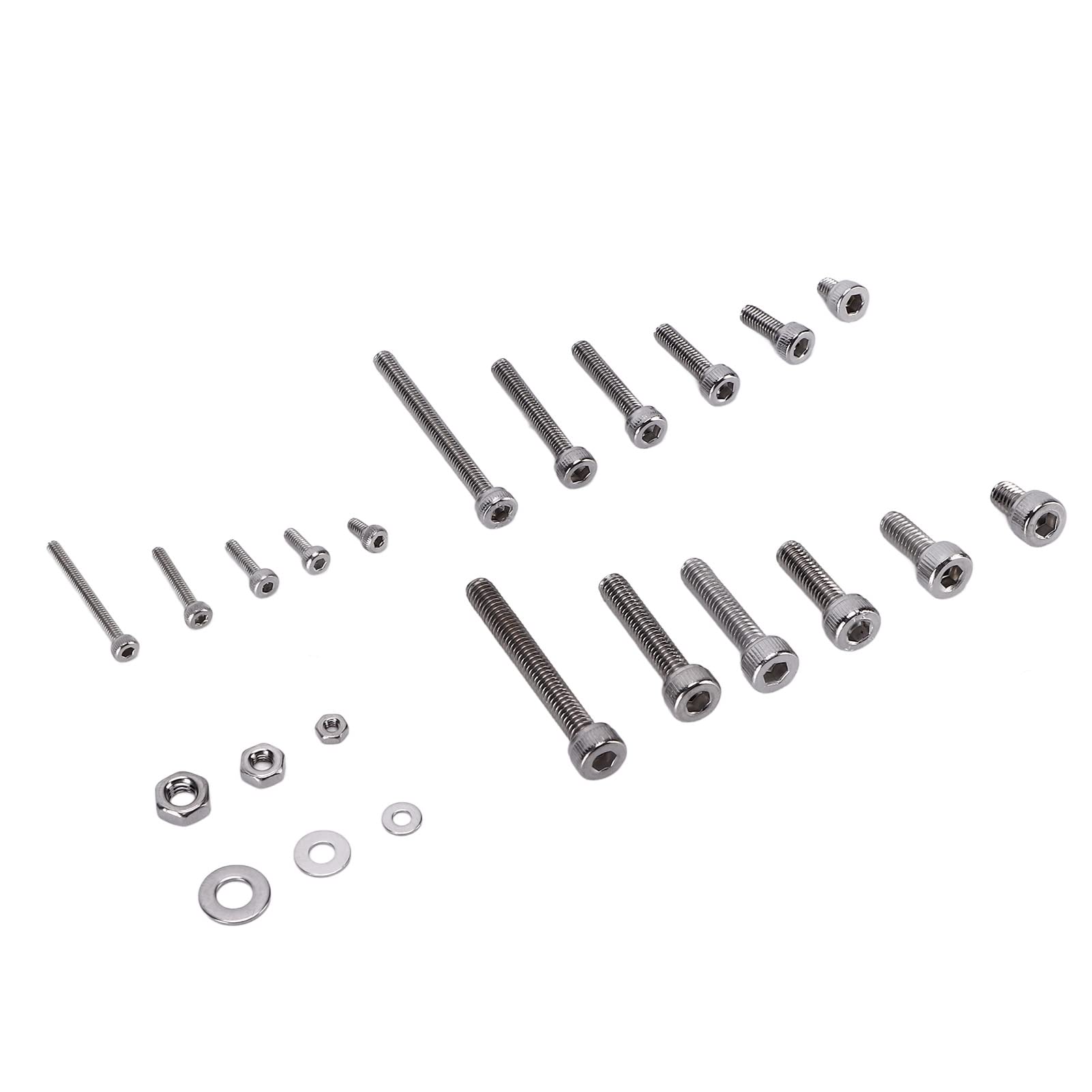Kit di viti a testa cilindrica con esagono incassato in acciaio inossidabile M2, M3, M4, 1080 pezzi, set di elementi di fissaggio assortiti per auto, camion, navi e macchinari, con