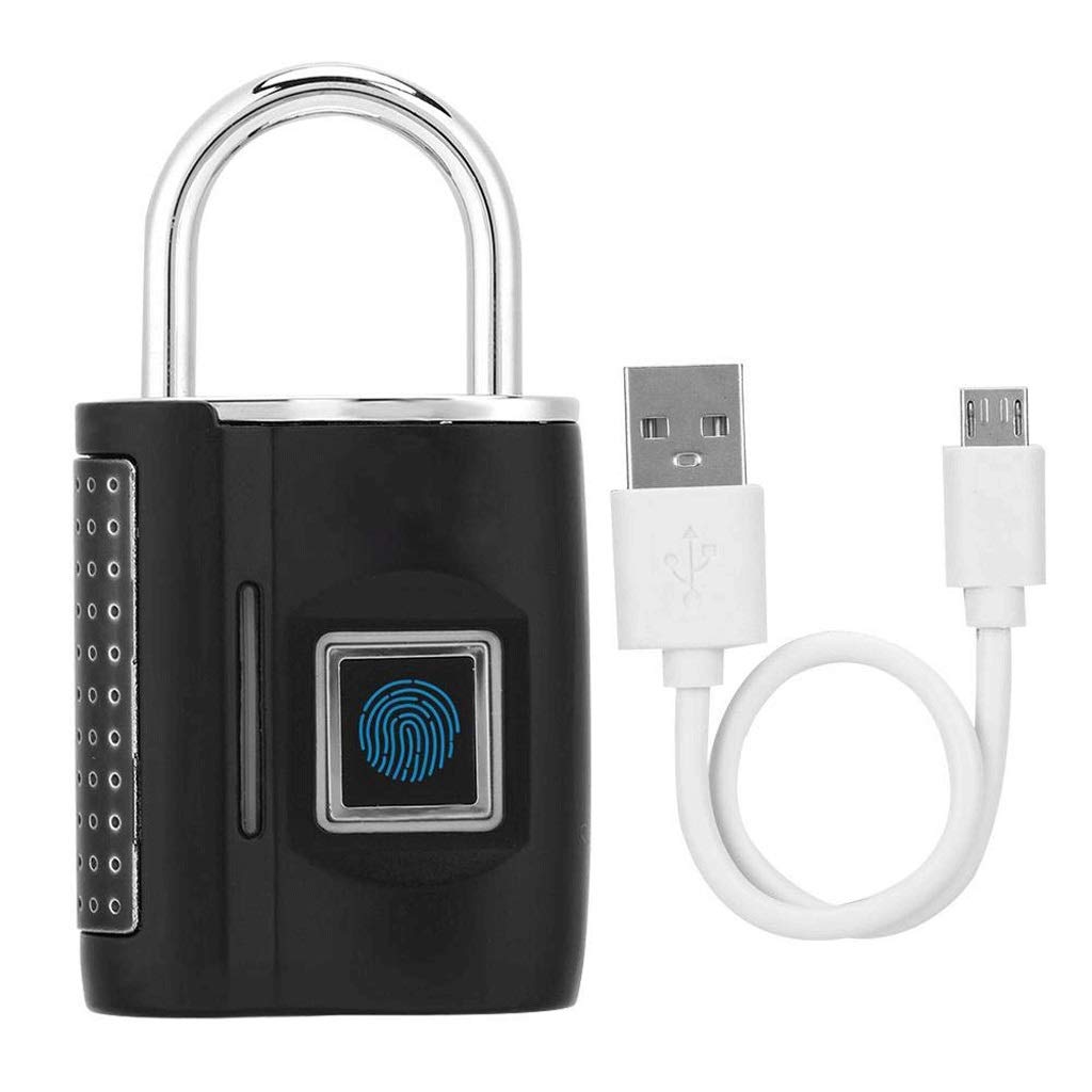 Cadenas Intelligent de Verrouillage de Charge USB à Empreintes digitales, Cadenas Intelligent de Verrouillage de Porte à Empreinte Digitale sans clé pour Armoire de casier de Salle de Sport et Plus