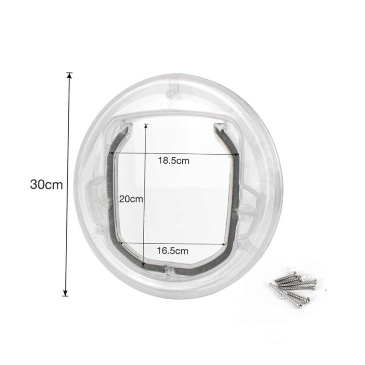 Yardwe Pet Door Hole Round Pc Glass Cat Installation Strong Bending Impact Resistance