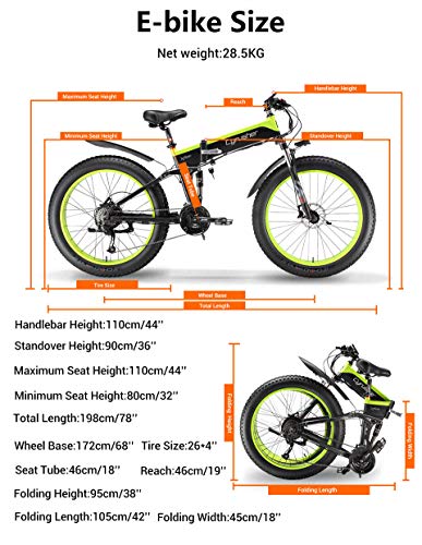 Extrbici Folding Electric Bike Hidden Battery 48V 12.8AH Mountain Beach Snow Ebike Full Suspension Double Shock System… - Image 3