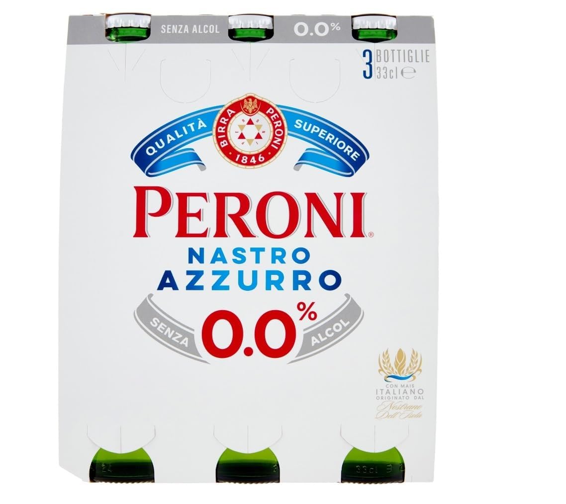 Italian Gourmet Birra zero analcolica 24 x 0,33l cerveza 0% sin alcohol claro | Gusto Leggero - Acompañamiento ideal para pizza, Grigliate e, peso neto total 7,92 L + Polpa 400 g