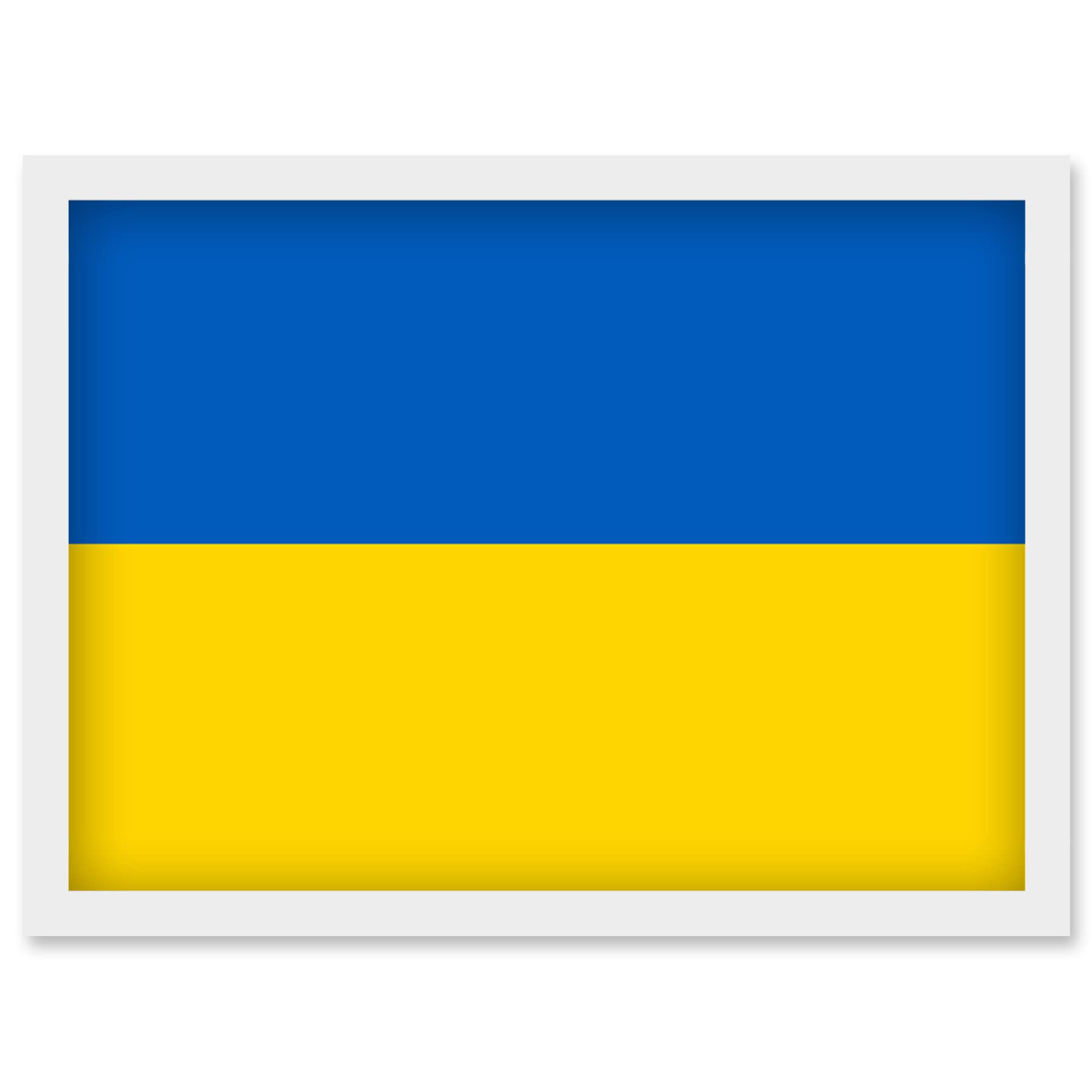 Artery8 Ukraine National Flag Patriotic Vexillology World Flags Country Region Poster Artwork Framed Wall Art Print A4