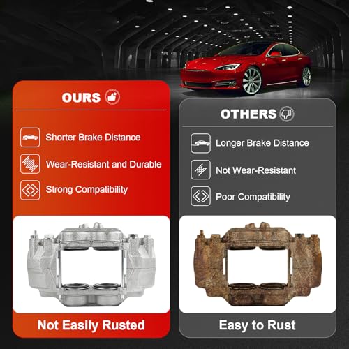 Image of cciyu Front Left & Right Disc Brake Calipers Assembly w /o Bracket For Lexus For GX460 V8 4.6L 2014-2023,For Toyota For 4Runner V6 4.0L 2014-2023 Replace#14144306 14144305 Front Driver & Passenger Side