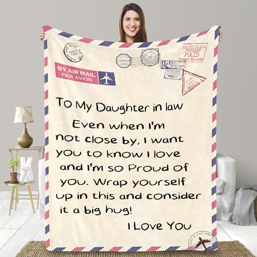 UFOORO Daughter in Law Gifts, Birthday Wedding Gifts from Mother in Law, Daughter in Law Christmas Birthday Gifts, Future Gift for Best Blanket Presents 55"x 70"
