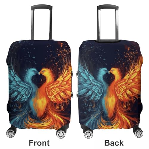 Luggage Cover for Travel Fire And Water Phoenix Fashion Luggage Covers Washable Stretch Suitcases Protector Fits 19-32 Inch Luggage XL3